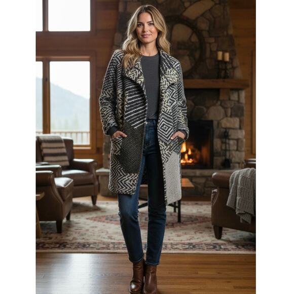 Lucky Brand Sweaters - Lucky Brand Wool Size S Cardigan Lagenlook Layering Thick Knit Draped Oversized
